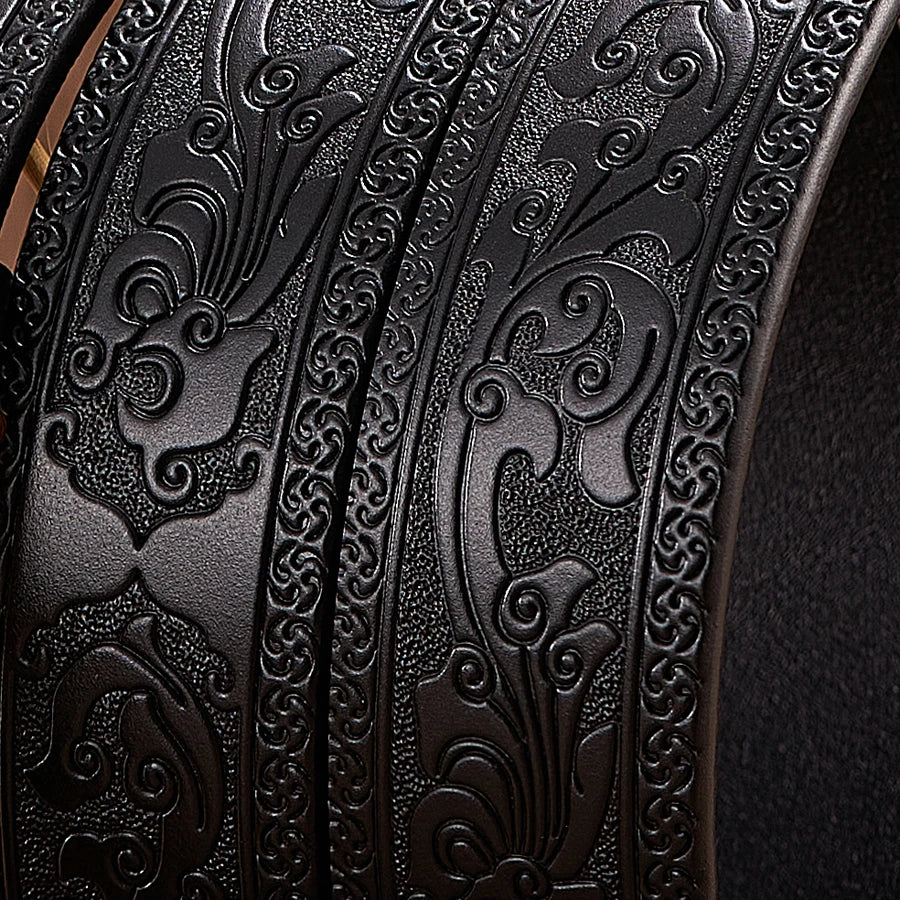 DRAVEN EMBOSSED GENUINE LEATHER BELT
