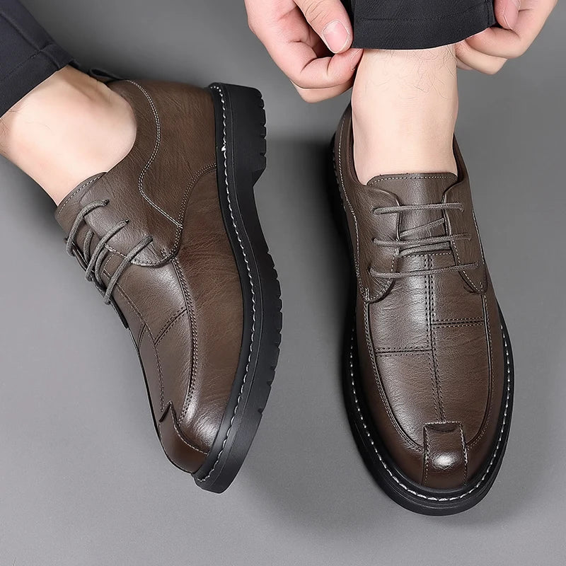 ARVINGTON SHOES - MEN’S GENUINE LEATHER DERBY BUSINESS SHOES