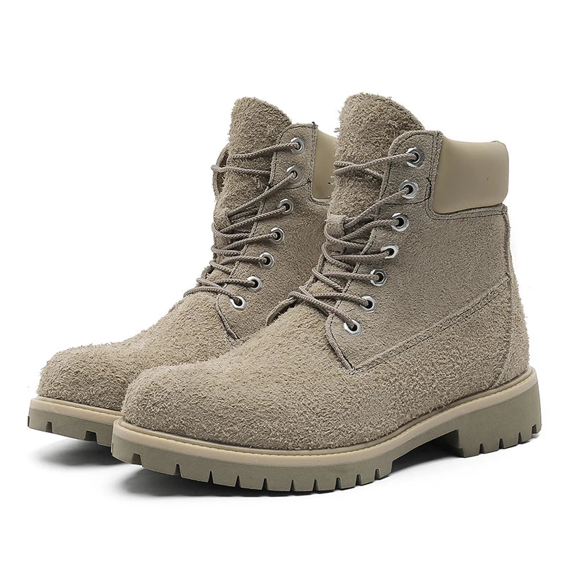 Raveren Suede Boots - Men's Genuine Suede Lace-Up Ankle Boots