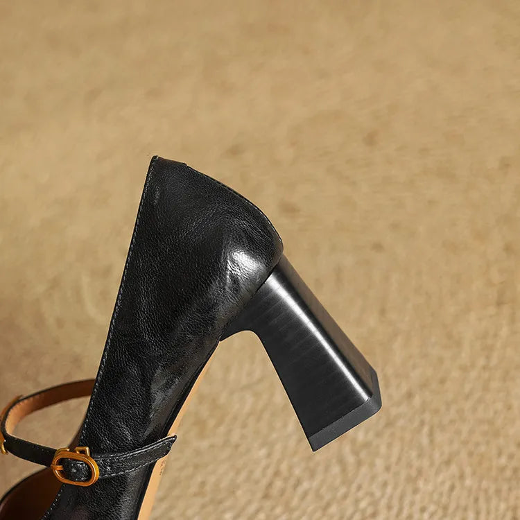 Valeria Genuine Leather Strap Heels (Women)