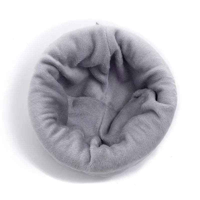 SNOWCREST FLEECE BEANIE - THICK KNIT WINTER HAT WITH PLUSH LINING