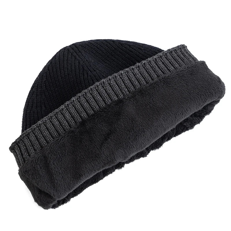 Ridgefold Ribbed Fleece Beanie - Winter Knit Hat