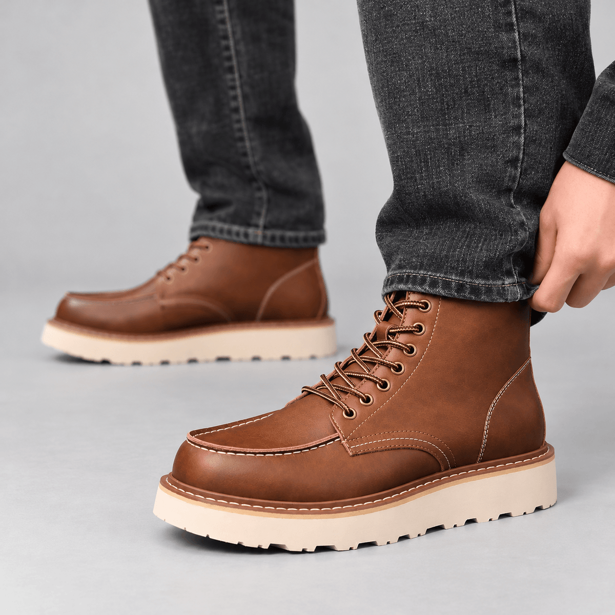Claremont Leather Moc Toe Boots