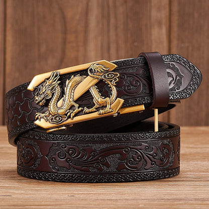 DRAVEN EMBOSSED GENUINE LEATHER BELT