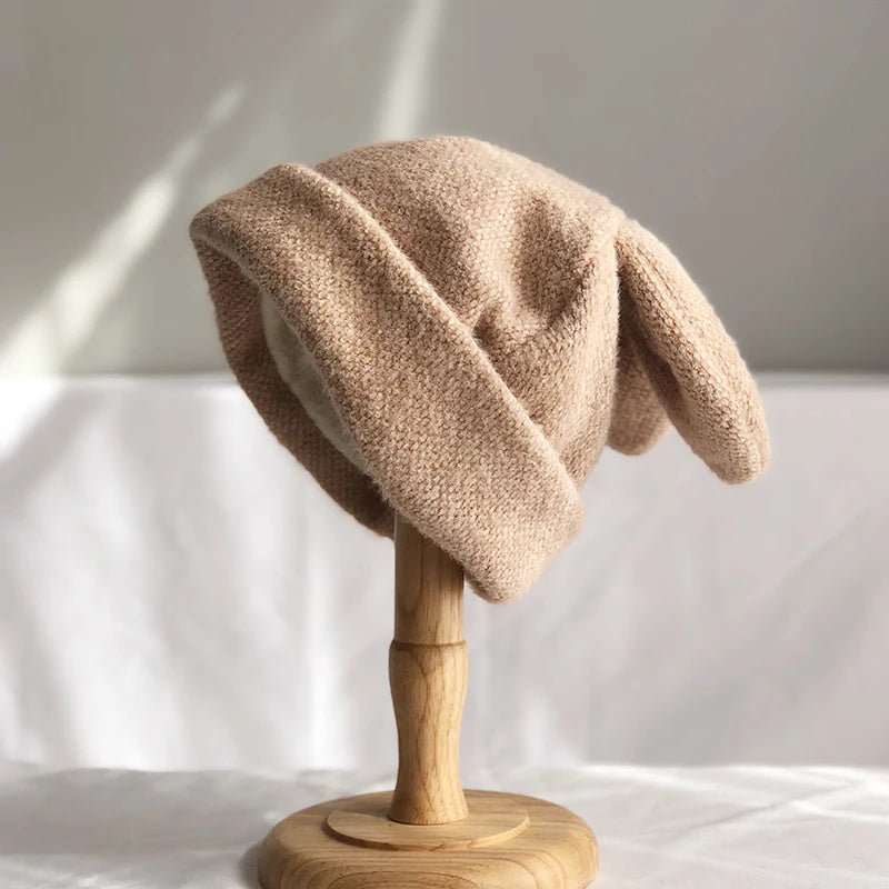 Lunebelle Rabbit-Ear Beanie - Soft Knit Winter Hat