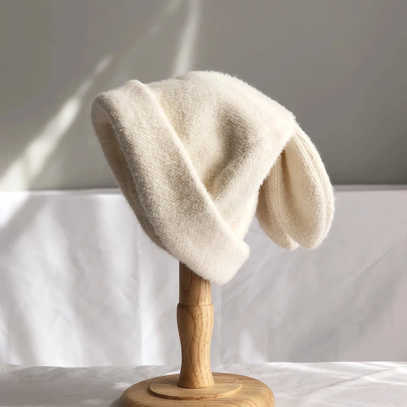 Lunebelle Rabbit-Ear Beanie - Soft Knit Winter Hat