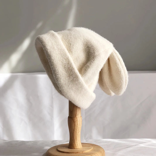 Lunebelle Rabbit-Ear Beanie - Soft Knit Winter Hat