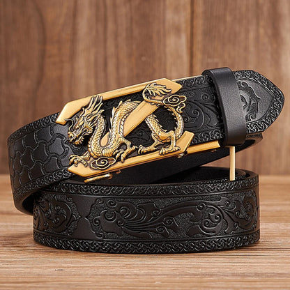 DRAVEN EMBOSSED GENUINE LEATHER BELT