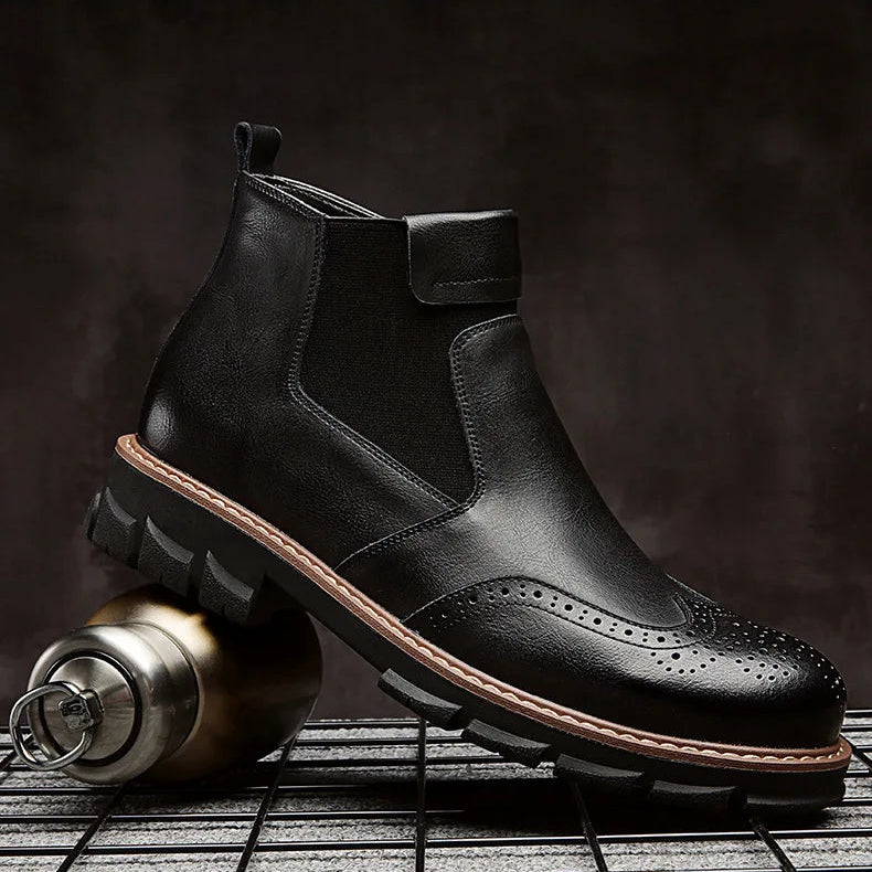 BRAXTON BOOTS - MEN’S HANDMADE GENUINE LEATHER FUR-LINED CHELSEA BOOTS