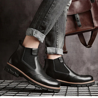 BRAXTON BOOTS - MEN’S HANDMADE GENUINE LEATHER FUR-LINED CHELSEA BOOTS