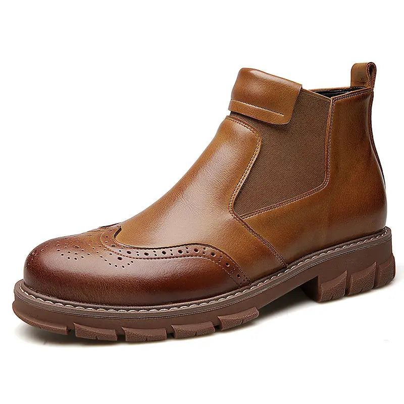 BRAXTON BOOTS - MEN’S HANDMADE GENUINE LEATHER FUR-LINED CHELSEA BOOTS