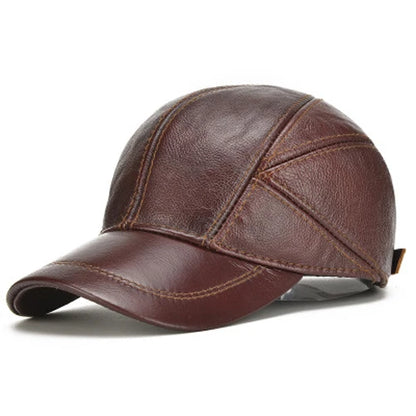 Brenwick Leather Earflap Baseball Cap - Men’s Winter Hat