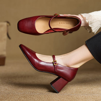 Elune Leather Block Heels (Women)