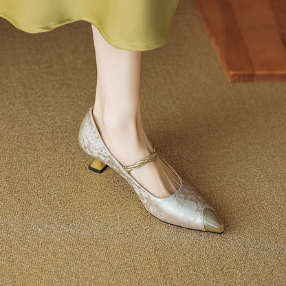 Valmira Pearl Strap Kitten Heels (Women)