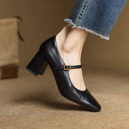 Elune Leather Block Heels (Women)