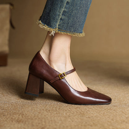 Elune Leather Block Heels (Women)