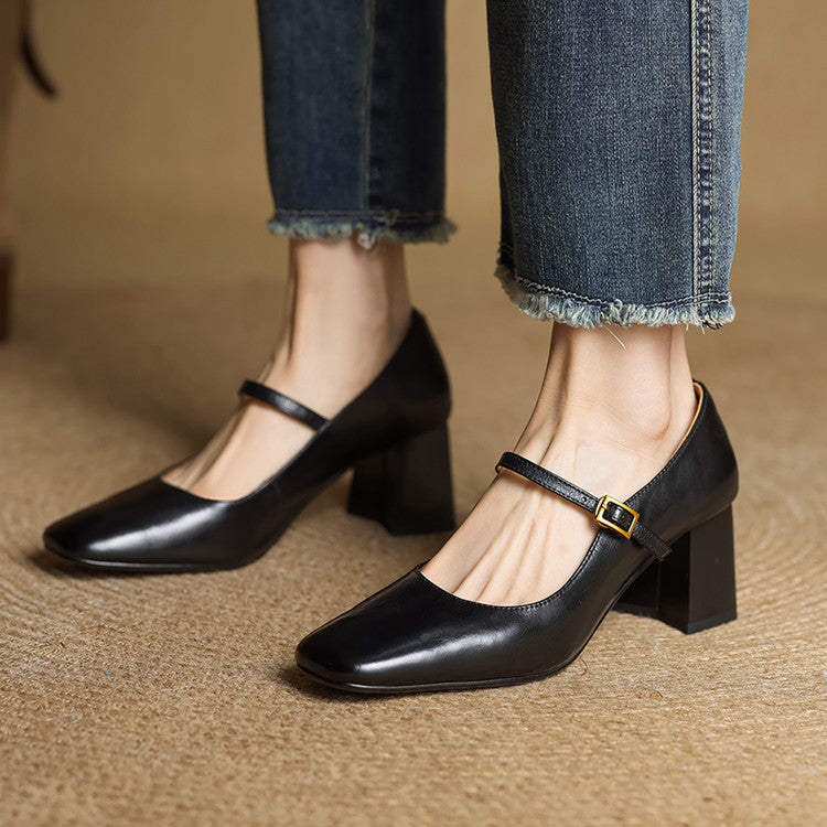 Elune Leather Block Heels (Women)