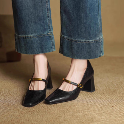 Valeria Genuine Leather Strap Heels (Women)