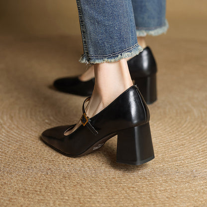 Elune Leather Block Heels (Women)