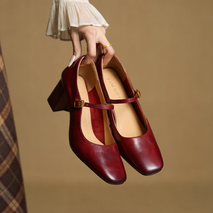 Elune Leather Block Heels (Women)