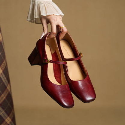 Elune Leather Block Heels (Women)