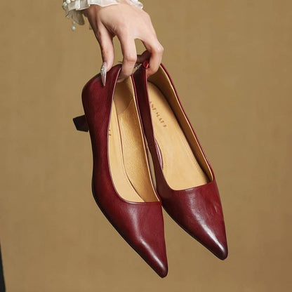 Aveline Pointed Leather Heels (Women)
