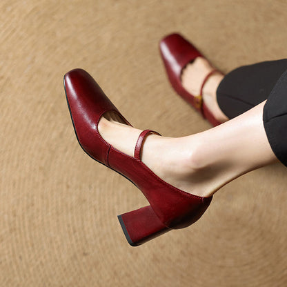 Elune Leather Block Heels (Women)