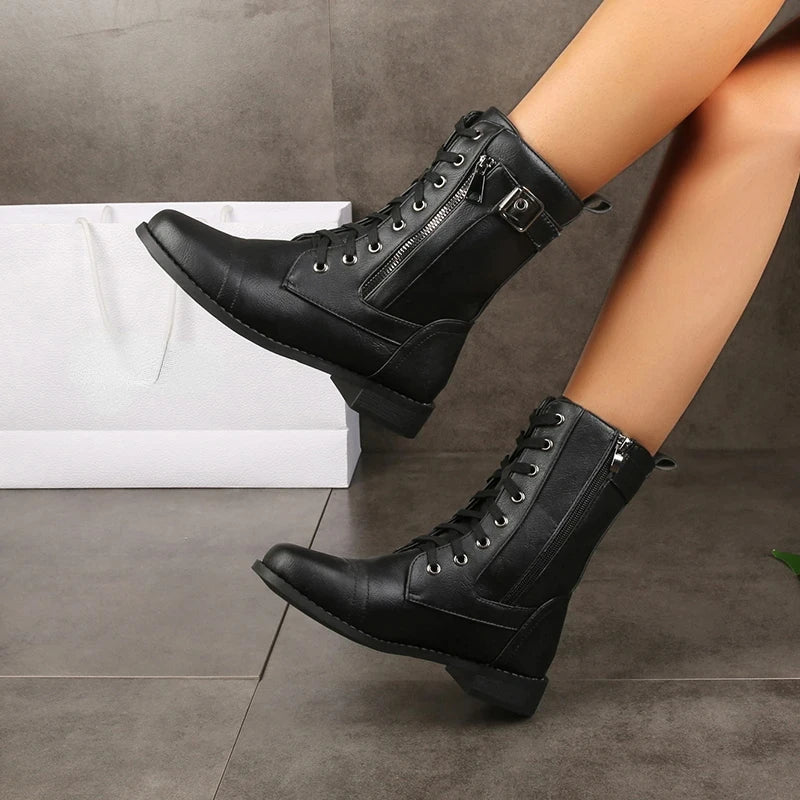 Averin Lace-Up Leather Boots (Women)