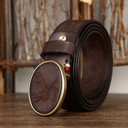 RAVELLI HERITAGE GENUINE LEATHER BELT - MEN’S COWHIDE BELT