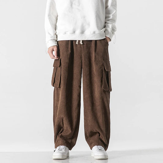 VALDOR CORDUROY PANTS - MEN'S VINTAGE WIDE-LEG STREETWEAR PANTS