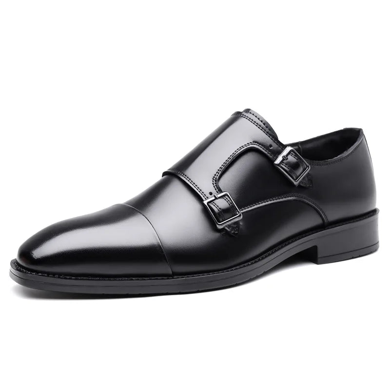 BRAXTON MONK STRAPS - MEN’S LEATHER DOUBLE-BUCKLE DRESS SHOES