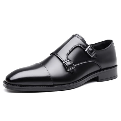 BRAXTON MONK STRAPS - MEN’S LEATHER DOUBLE-BUCKLE DRESS SHOES
