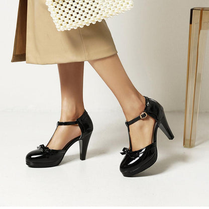 Rosaline T-Strap Block Heels (Women)