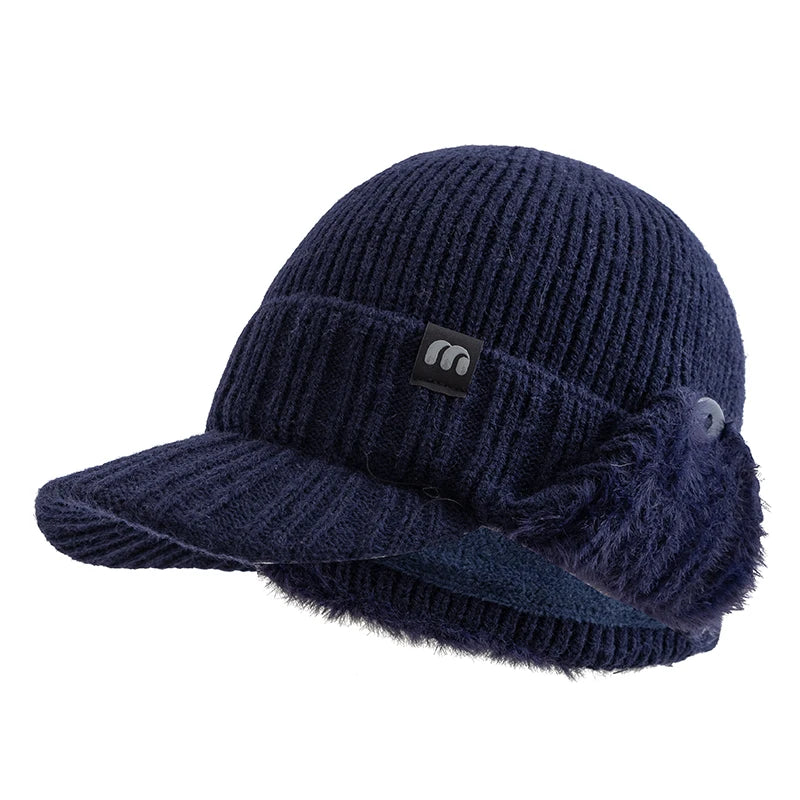 Nordcrest Earflap Knit Beanie - Winter Plush-Lined Hat