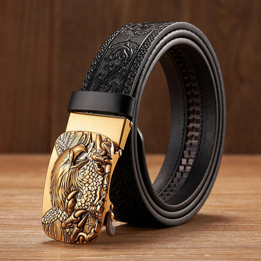 AURELION EMBOSSED GENUINE LEATHER BELT