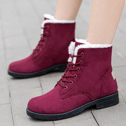 Frostellia Cozy Lace-Up Snow Boots