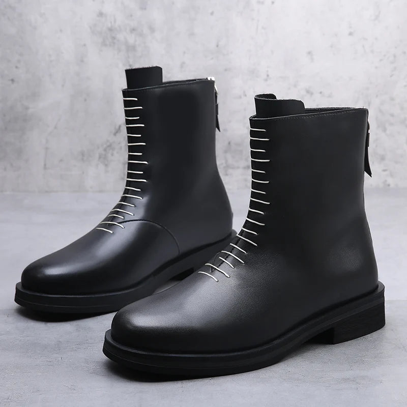 LORVET BOOTS - MEN’S MODERN LEATHER ZIP-UP CHELSEA BOOTS