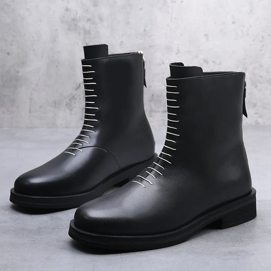 LORVET BOOTS - MEN’S MODERN LEATHER ZIP-UP CHELSEA BOOTS