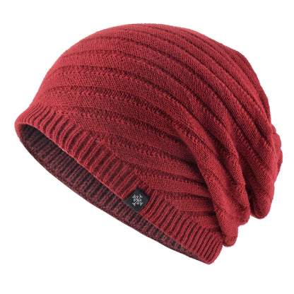 FROSTRIDGE STRIPE BEANIE - DOUBLE-LAYER WINTER HAT