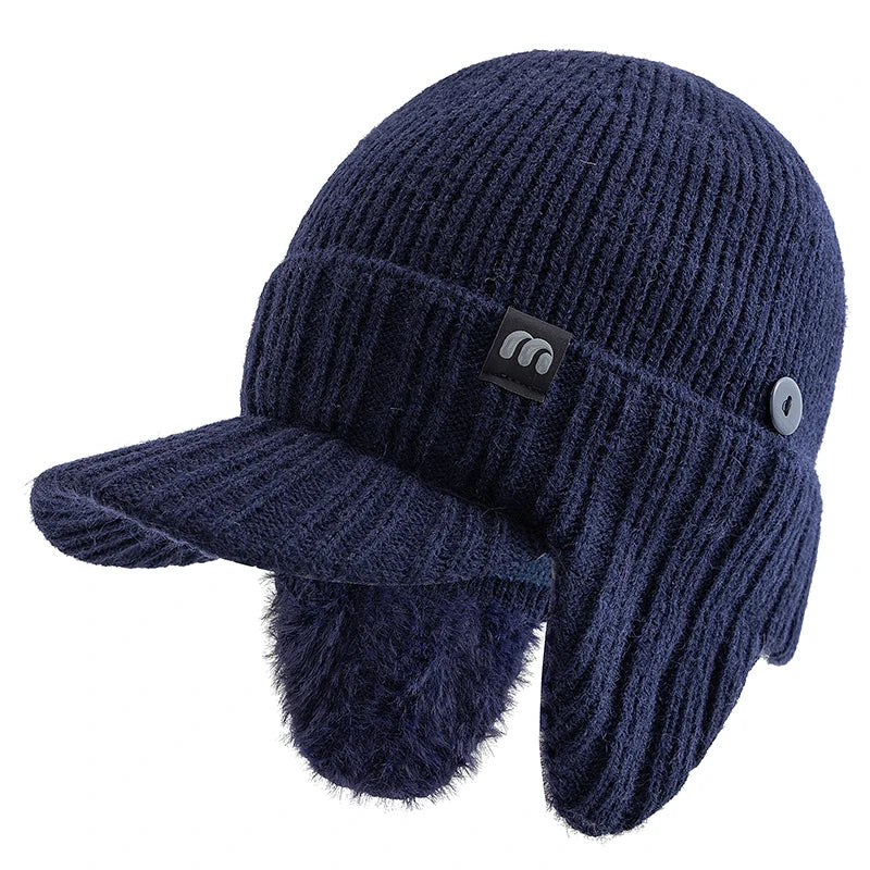 Nordcrest Earflap Knit Beanie - Winter Plush-Lined Hat