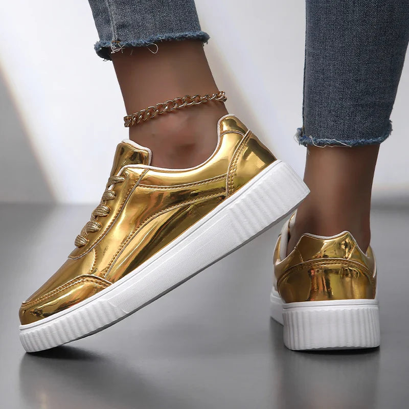 Aurex Metallic Street Style Sneakers (Women)