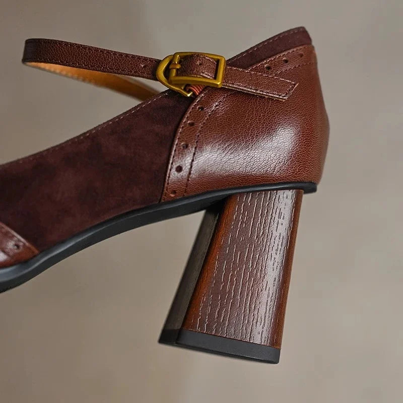 Elara Square-Toe Block Heels (Women)