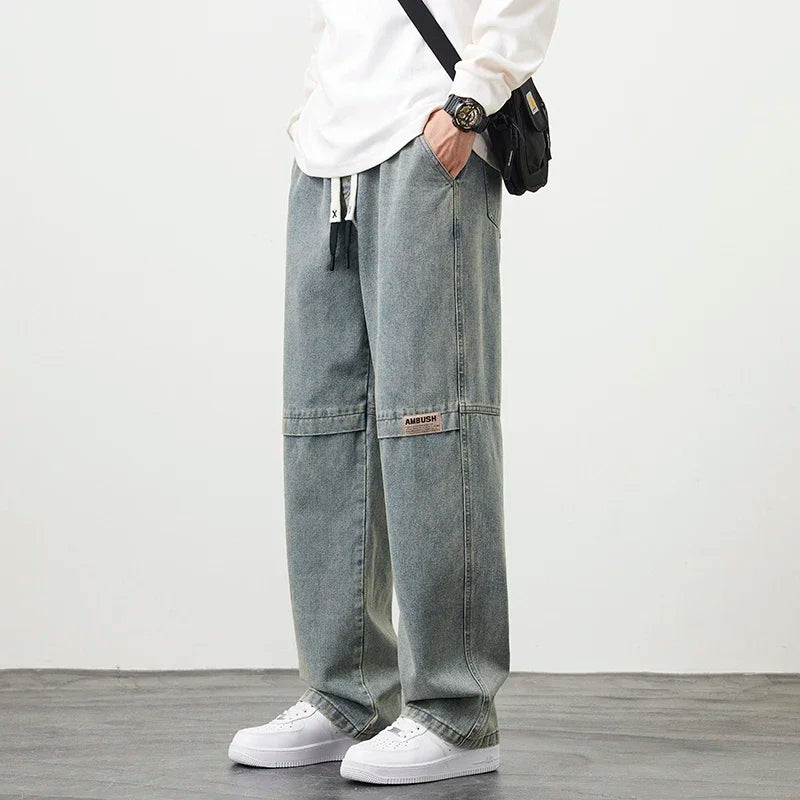 ARLON WIDE JEANS - MEN'S RELAXED DRAWSTRING DENIM PANTS