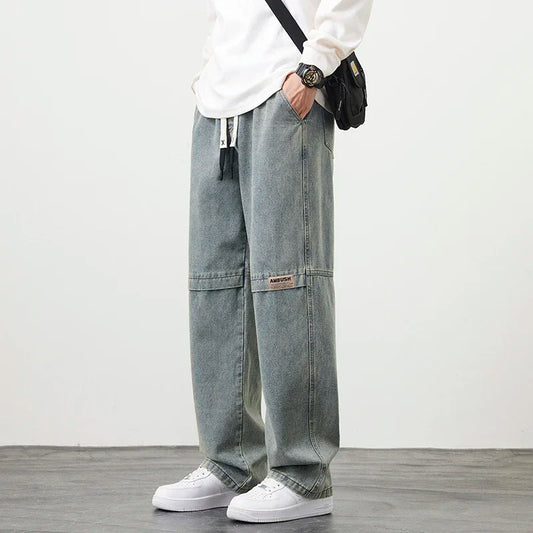 ARLON WIDE JEANS - MEN'S RELAXED DRAWSTRING DENIM PANTS