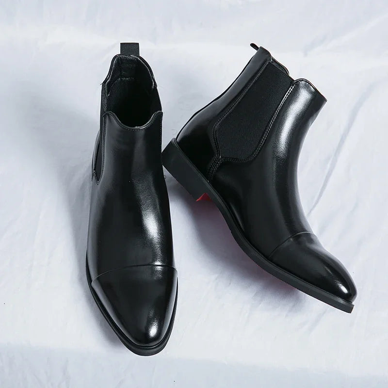 VALENTI CHELSEA BOOTS - MEN’S LUXURY REDSOLE ANKLE DRESS BOOTS