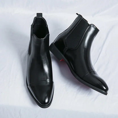 VALENTI CHELSEA BOOTS - MEN’S LUXURY REDSOLE ANKLE DRESS BOOTS