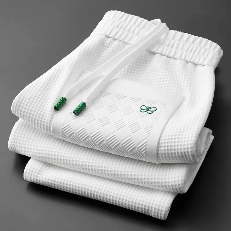 ARVETTI STRETCH PANTS - MEN'S BREATHABLE WAFFLE-KNIT COTTON PANTS