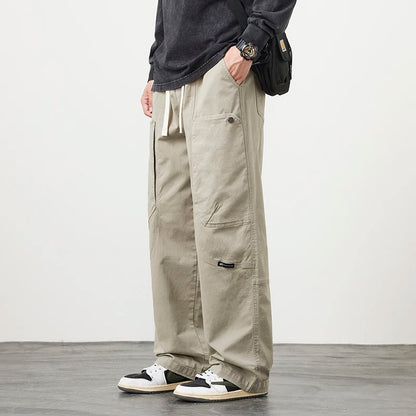 LARVYN CARGO PANTS - MEN’S COTTON WIDE-LEG TROUSERS