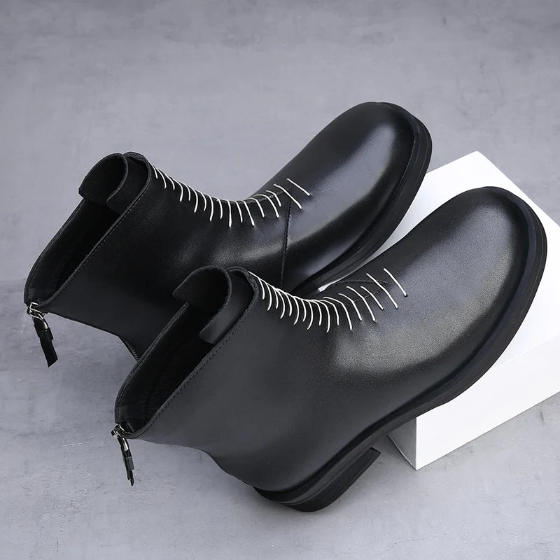 LORVET BOOTS - MEN’S MODERN LEATHER ZIP-UP CHELSEA BOOTS