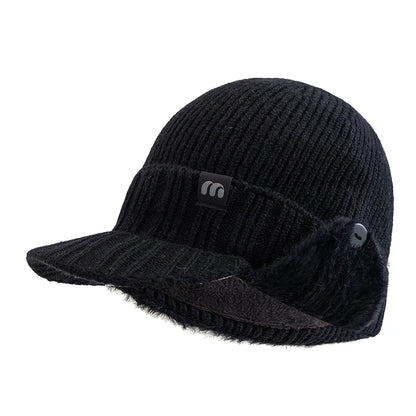 Nordcrest Earflap Knit Beanie - Winter Plush-Lined Hat